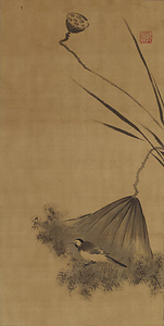 牧渓／蓮鶺鴒図 
