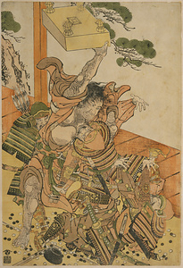 Asahina Saburo Yoshihide Breaking through the Main Gate of the Hojo Shogunate