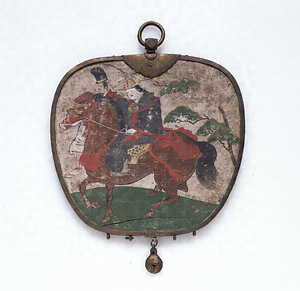 Keman (Buddhist ornamental pendant）, Woman on horseback design
