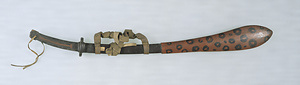 Kenukigata-no-tachi Style for ceremonial horse race, With black lacquered scabbard with leopard pattern shirizaya cover
