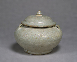 Jar with  Three Handles Opaque white glaze