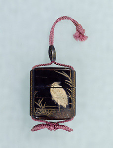 Case ("Inro") with Reed and a Heron