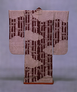 Long-Sleeved Robe (Furisode) with Bamboo and Clouds