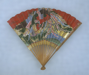 Noh Fan ([Chūkei]) with a Paulownia and Phoenix