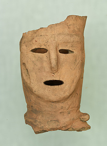 Head of haniwa human figure