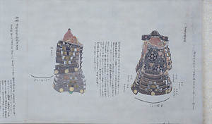 Drawings of [Yoroi] Style Armor Model formerly Preserved at Horyuji Temple