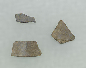 Fragments of Tablet with Sutra Inscriptions Clay
