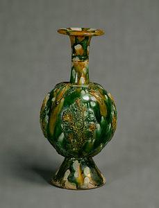 Vase Three-color glaze with applied ornaments