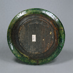 Shallow Bowl with Melons Earthenware with three-color glaze