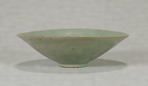 Bowl with Stylized Flowers and  Vines Stoneware with celadon glaze
