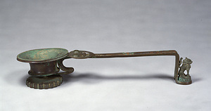 Incense Burner with Handle, With lion-shaped weight at end of handle