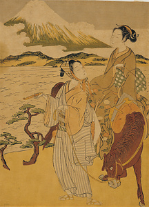 Mitate (Palody) of Azumakudari scene from the Tale of Ise