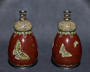 Vases with Flowers and Butterflies
