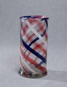 Glass Bottle, Patterned with twisted-lattice
