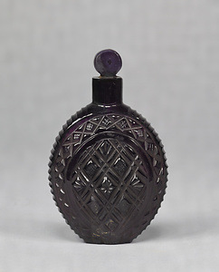 Small Vase Purple glass, flattened jar shape