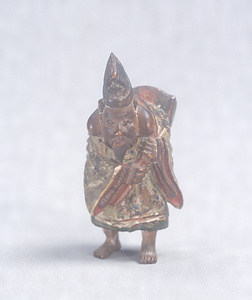 Wood Netsuke with Pigments., Ebisu (one of the Seven Gods of Good Fortune).