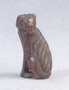 Wood Netsuke., Lion.