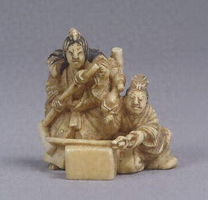 Toggle (&quot;Netsuke&quot;) in the Shape of Swordsmiths