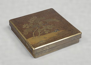Writing Box Pine and camellia design in [maki-e] lacquer