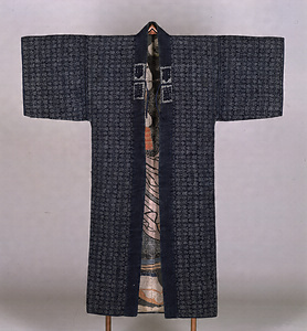 [Kajibaori] (Protective garment for firefighter) Design of male figure on dark blue quilted cotton