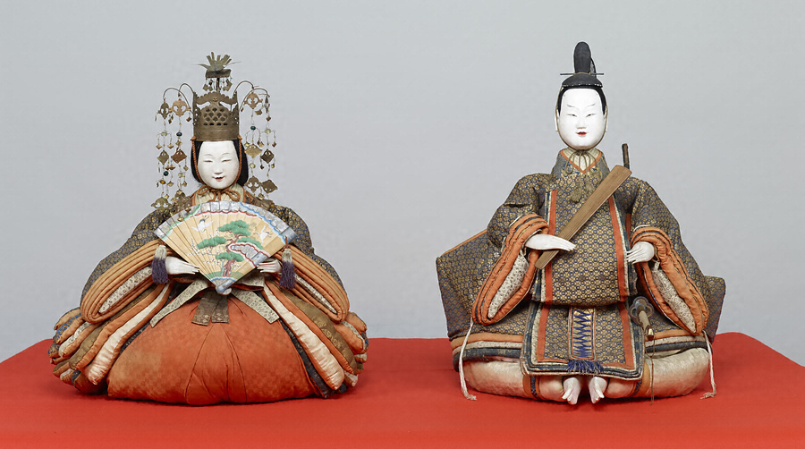 大名雛人形　江戸時代　頭部陶器製　夫婦2対　希少　江戸期保証顔手は陶器製