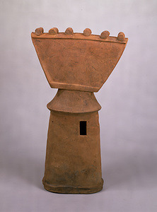 "Haniwa" (Terracotta tomb object), House with a gabled roof