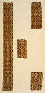 Cloth Fragments With tortoiseshells and flower lozenges design