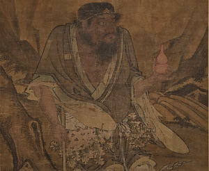 寒山拾得蝦蟇鉄拐図軸 かんざんじっとく　がまてっかいずじく
