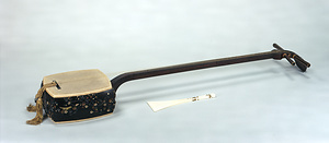 Stringed Instrument ([Shamisen]) with a Plum Tree