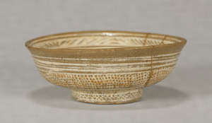 Bowl Buncheong ware with stamped rows of dots