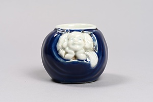 瑠璃釉布袋盃台