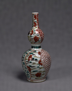 Sake Bottle with Cherry Blossoms and a Stream