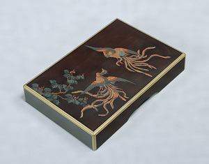 Writing Box, Paulownia and phoenix design in lacquer painting