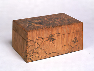 Box, Reed and wild-goose design in marquetry