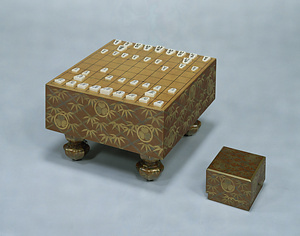 &quot;Sugoroku&quot; Game Board with Bamboo, Lattice, and Hollyhock Crests