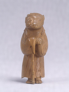 Netsuke, Fox in the guise of a priest from the Kyogen play Tsurigitsune design