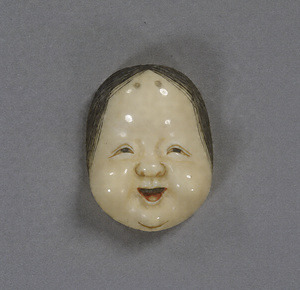Toggle (&quot;Netsuke&quot;) in the Shape of an &quot;Ofuku&quot; Mask