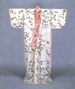 Unlined Summer Robe ([Katabira]) with Flowing Water and Bush Clovers