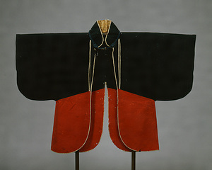 [Jinbaori] (Coat worn over armor) Black and red woolen twill weave