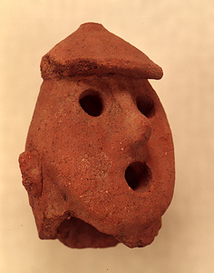 Head of Man Wearing Hat Haniwa (Terracotta Tomb Figure)