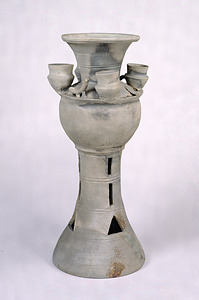 Footed Jar with Ornaments and Diminutives, "Sue" Stoneware