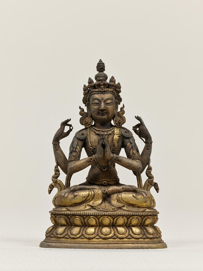 定番在庫あ17〜18世紀 銅観音坐像 西蔵 中国 古美術 仏像