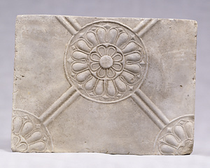 Square Tile with a Lotus Flower