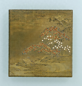 Writing Box with the Monk-Poet Saigyō under a Cherry Tree