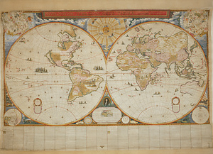 地球古図(フィッセル改訂ブラウ世界図)