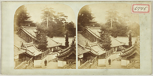 Distant View of the Stage at Bishamondo Hall, Mount Shigi Photographed during the 1872 survey