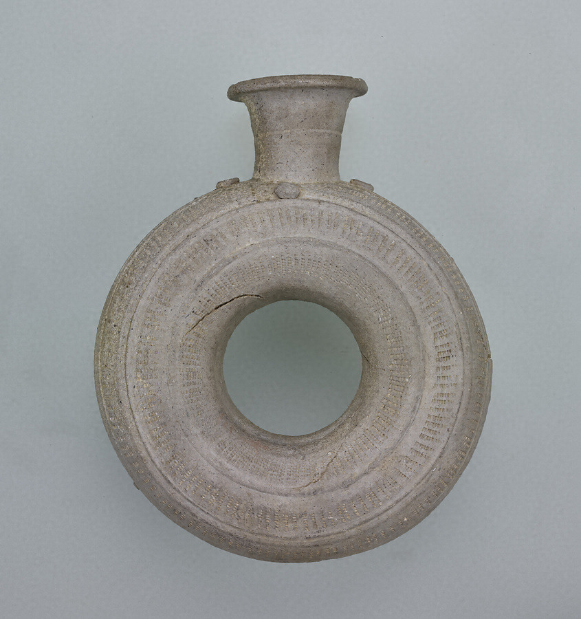 超特価古美術品 須恵器 土器 本歌 時代保証 提瓶 発掘品 出土品 時代物 釉薬の掛かった良いあがり 土器