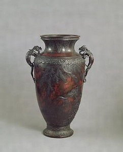 柳蓮鷺図花瓶