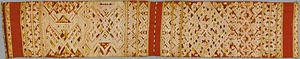赤地菱龍文様縫取織装飾用掛布