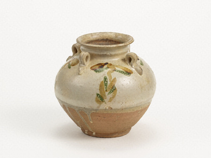 白釉緑褐彩壺 文化遺産オンライン